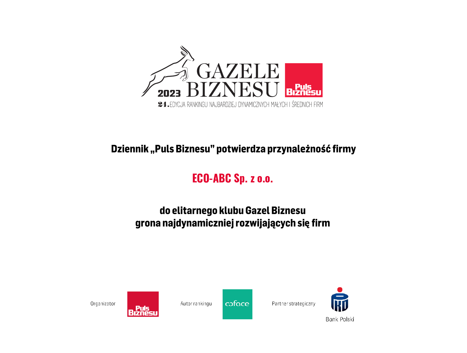 Gazele Biznesu 2023 dla ECO-ABC
